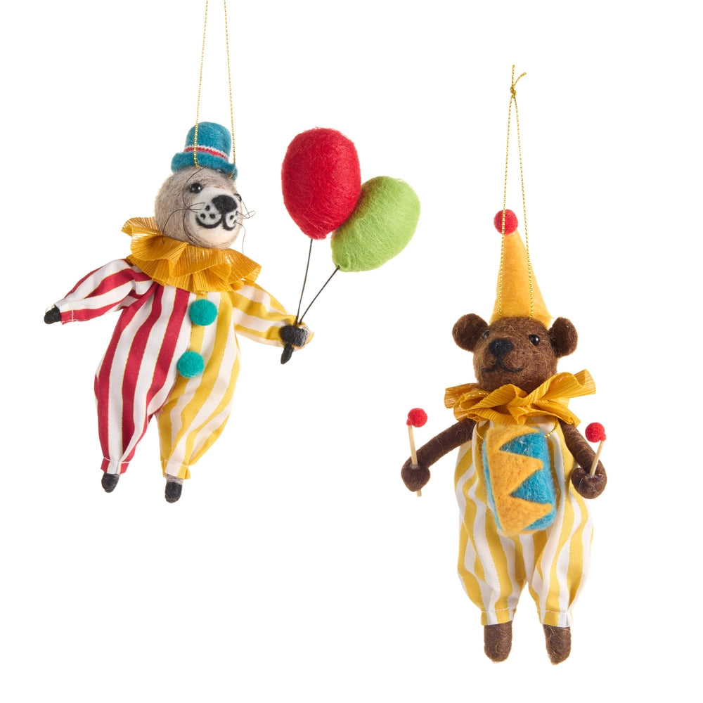7" Circus Bear Ornament, 2 Assorted (sold individually)