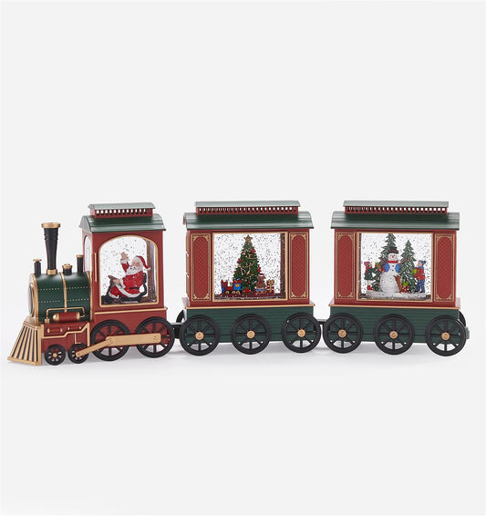 LED Red & Green Train Design Water Globe
