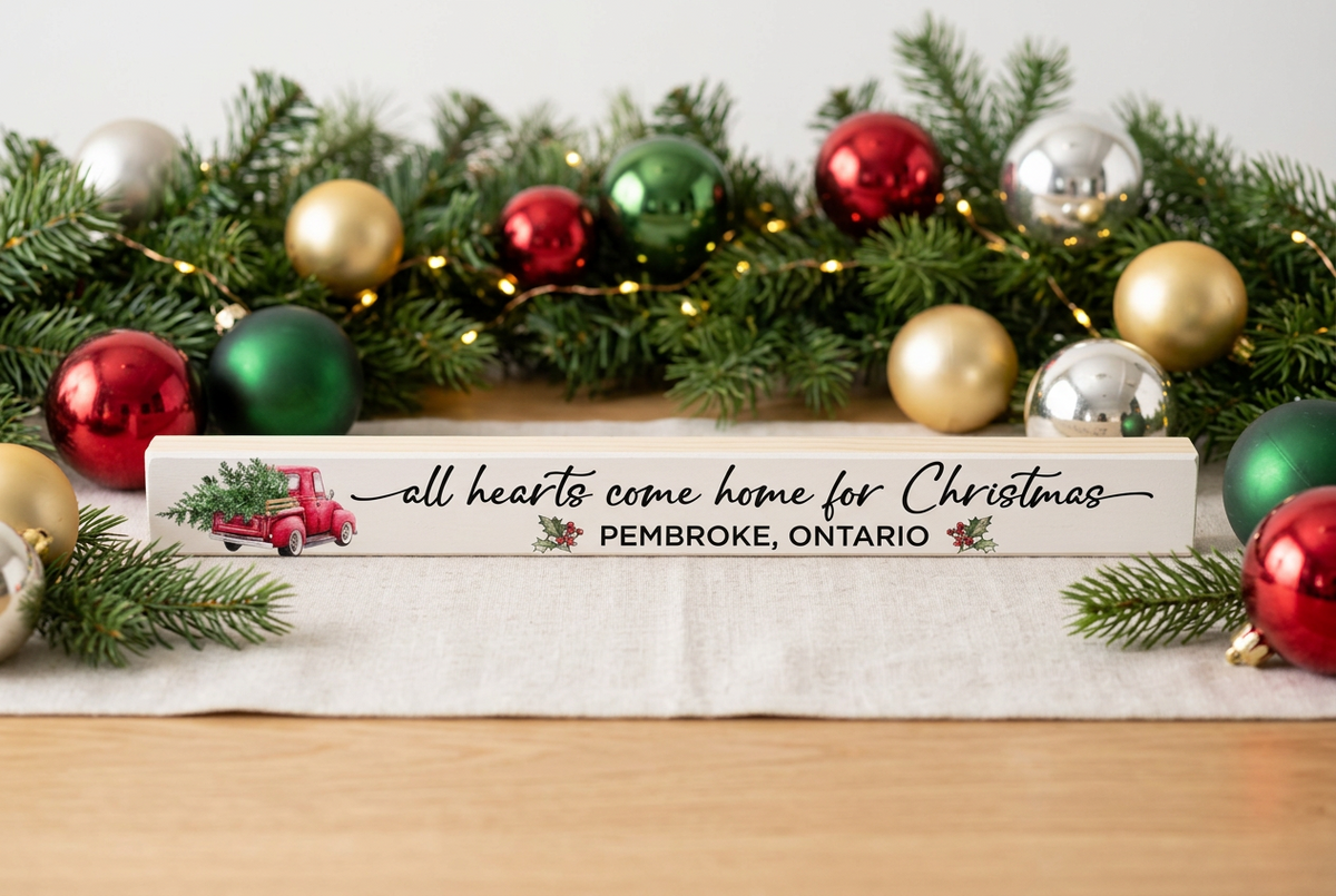 All Hearts Come Home Custom | Wood Sign Christmas, Made in Canada