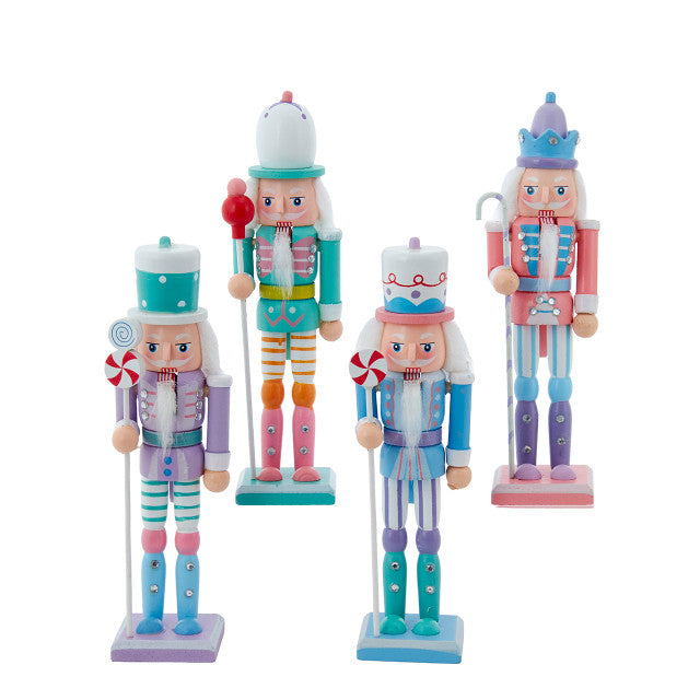 7.09" Blue, Pink, Purple & Green Nutcrackers, 4 Assorted