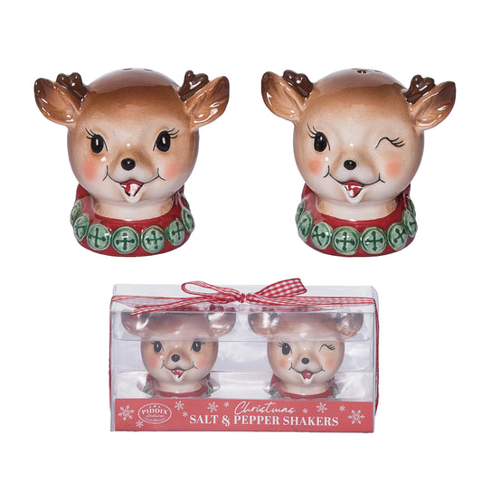 Celebrate the season with this festive addition from our Nostalgia collection. Crafted from ceramic, this piece is perfect for bringing warmth and charm to your holiday décor.

Key Features:
• Made from ceramic for durability and seasonal appeal.
• Perfectly sized at 7.25" L x 3.25" W x 4.0" H, making it a versatile décor piece.
• Part of our exclusive Nostalgia collection, offering timeless holiday charm.
• Whats Included: 1 set of these beautiful, easy to care for salt & pepper shaker.