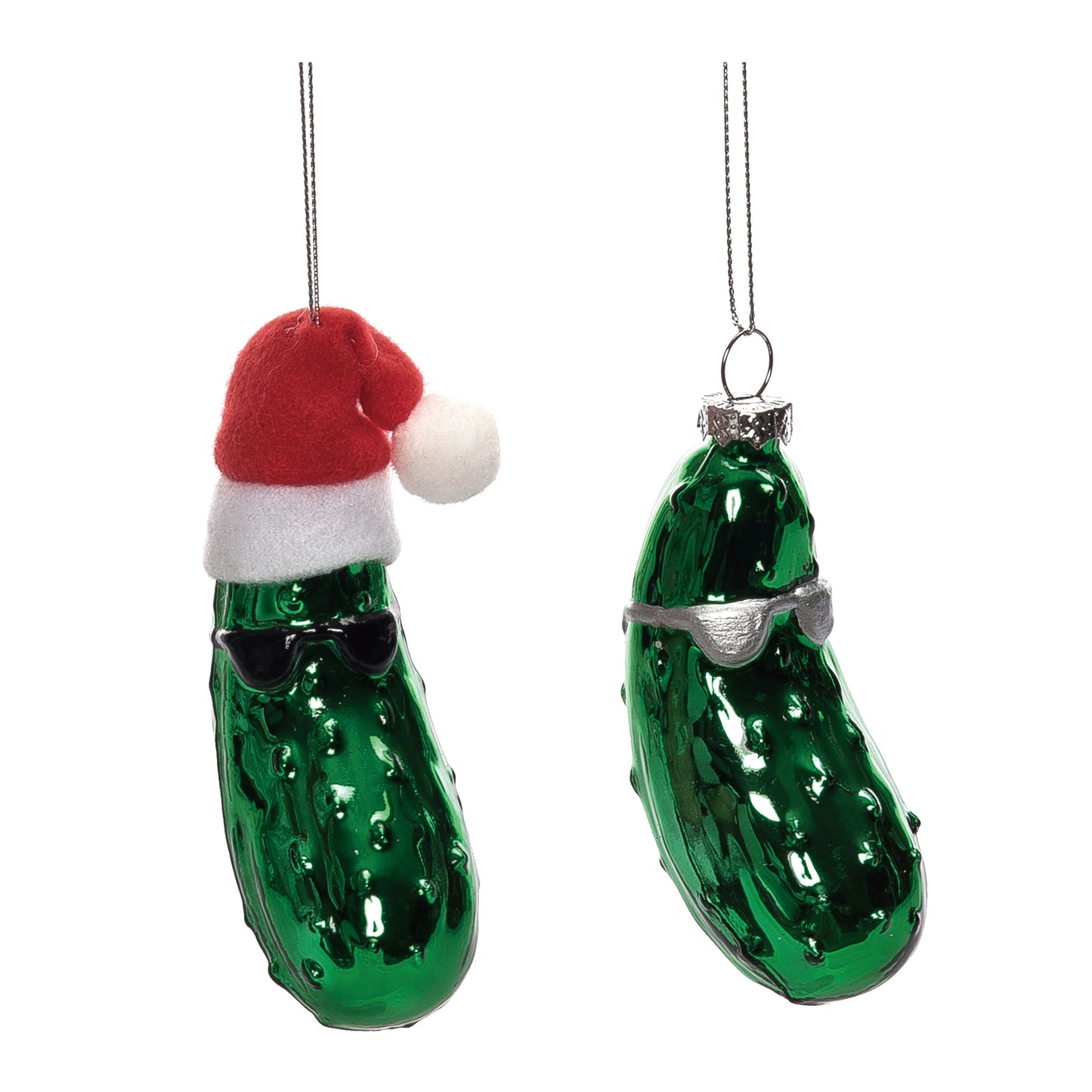 GLASS COOL PICKLE ORNAMENT, 2 ASSORTED (sold individually)