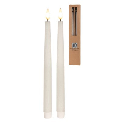 White Led Taper Candles 11.5 In
