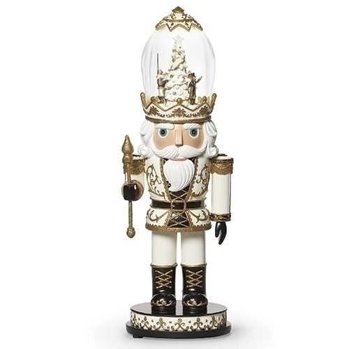 16"H LIGHTED MUSICAL WHITE
NUTCRACKER WITH ROTATION by Roman #137812