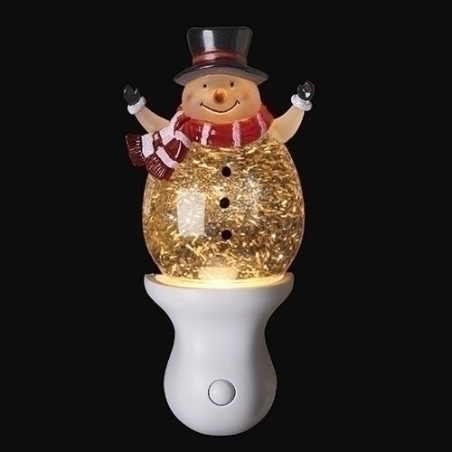 7.5"H SNOWMAN SWIRL NIGHT
LIGHT; SWIVEL PLUG