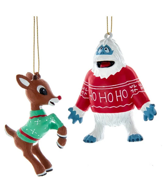 Rudolph The Red Nose Reindeer® Bumble and Rudolph Ugly Sweater Ornaments, 2 Assorted, Sold Individually