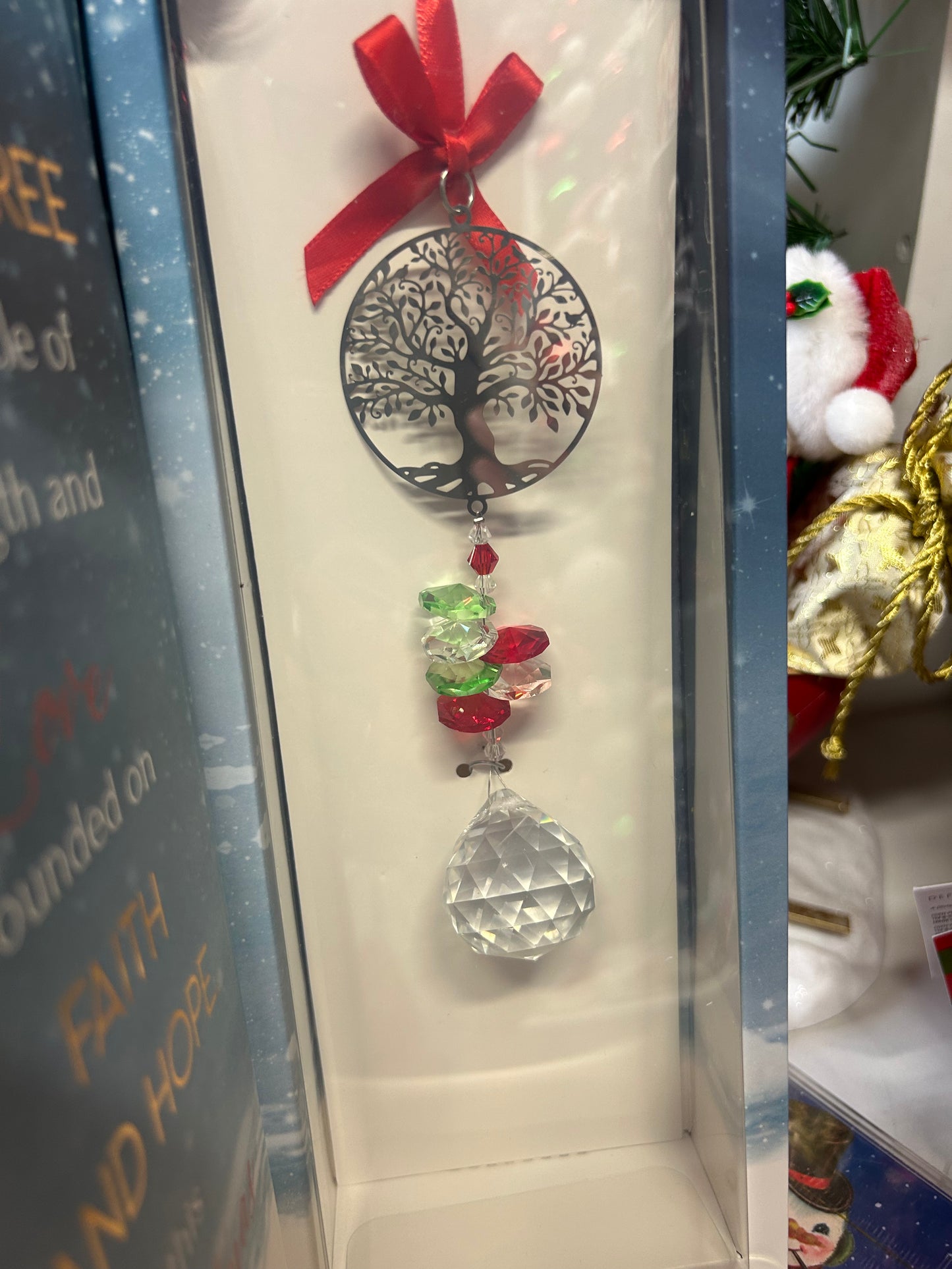 Family Tree prism ornament with boxed card