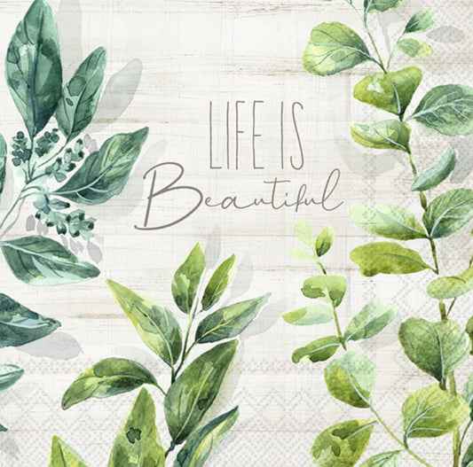 Paper Napkins, Bonnie Cream, Sentiment Life is Beautiful #956560