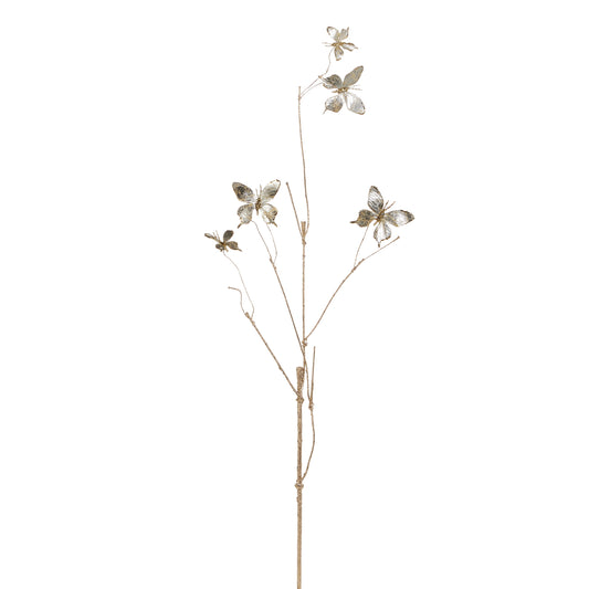 38" Champagne Butterfly Branch by Raz Imports