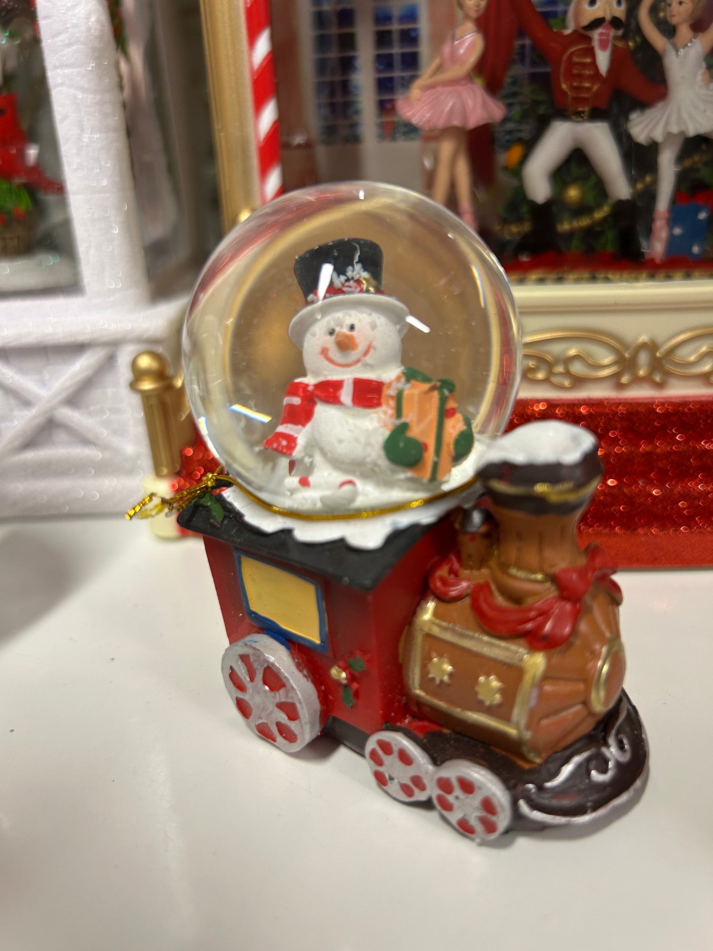 Waterglobe, 2 Styles; Moose on Train, Snowman on a Train (sold individually)
