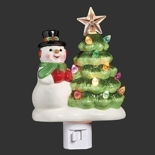 6.25"H VINTAGE SNOWMAN NIGHT
LIGHT; SWIVEL PLUG by Roman #160370