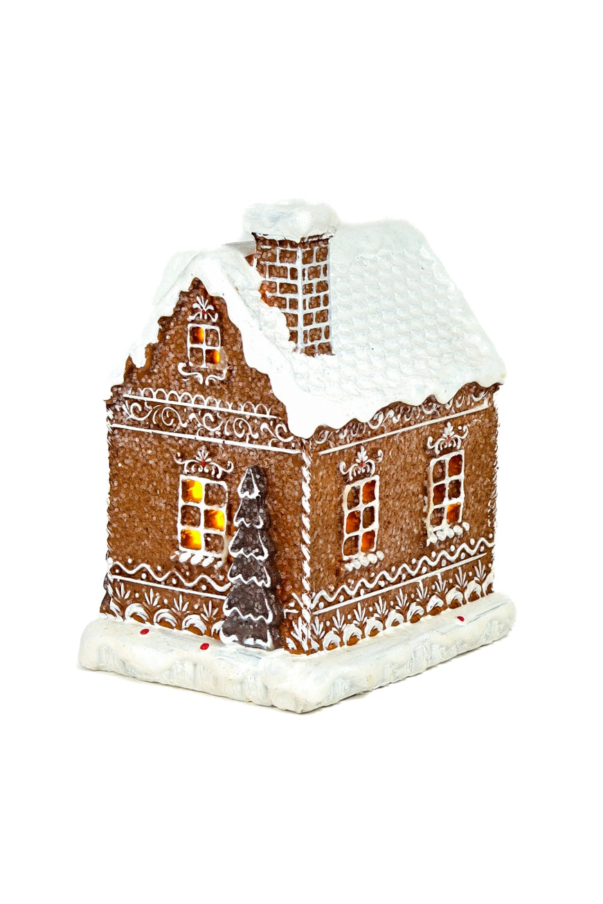 Sitting Brown Festive Gingerbread Home