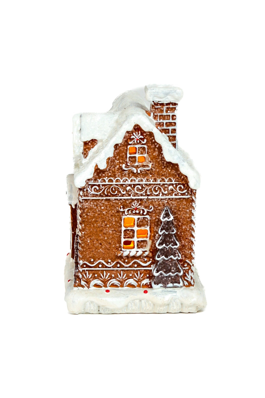 Sitting Brown Festive Gingerbread Home