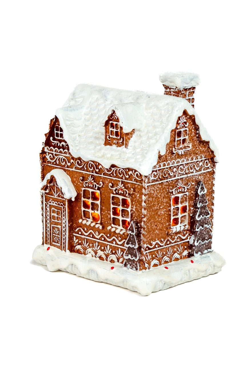 Sitting Brown Festive Gingerbread Home