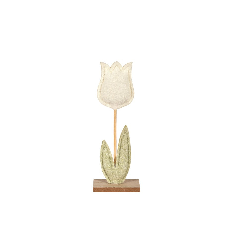 TULIP-IVORY FABRIC 9.5"H