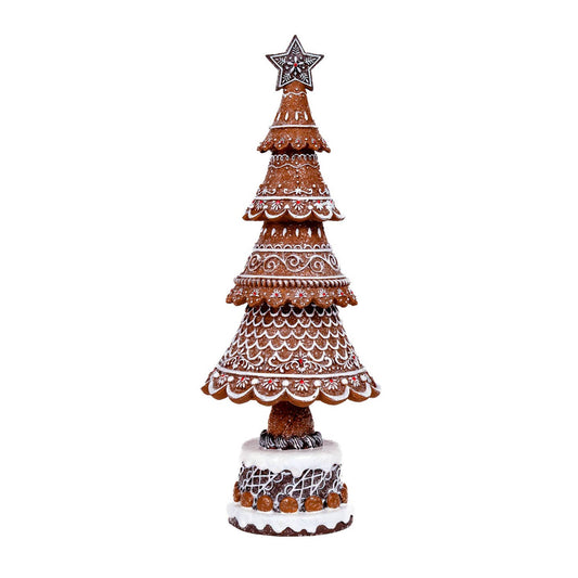 Sitting Brown Beautiful Gingerbread Tree, 16.5 Inches