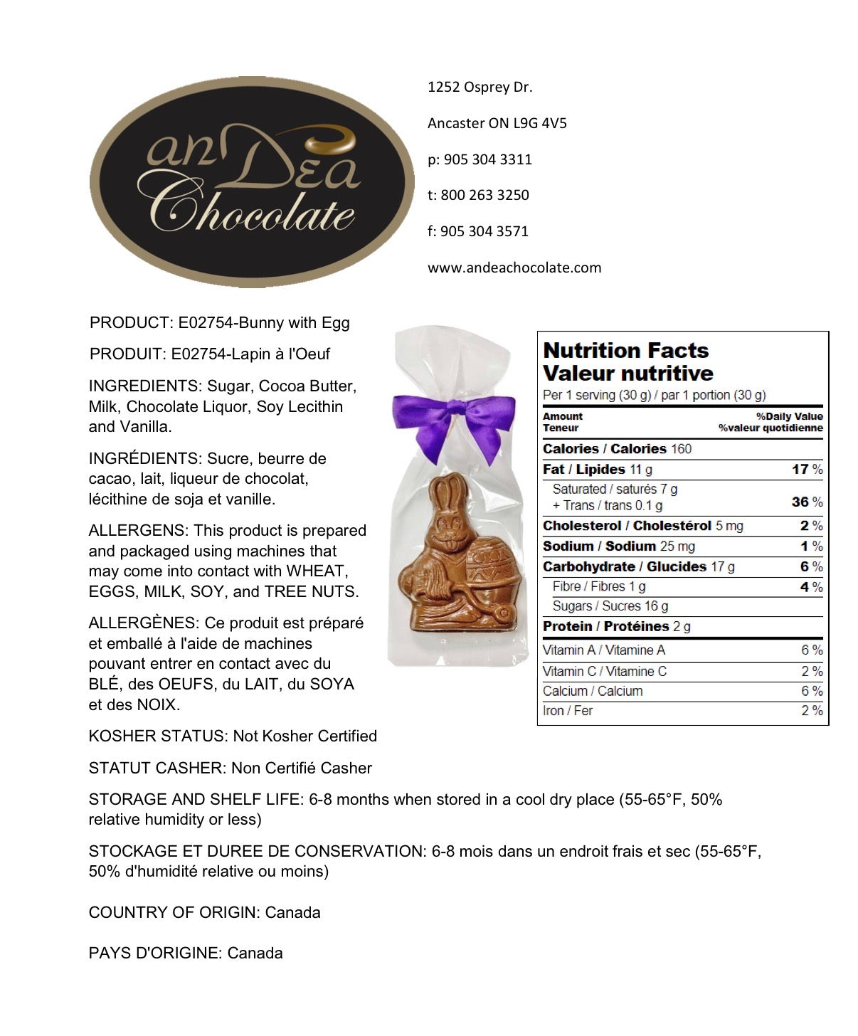 Easter Bunny with Egg - 55g
