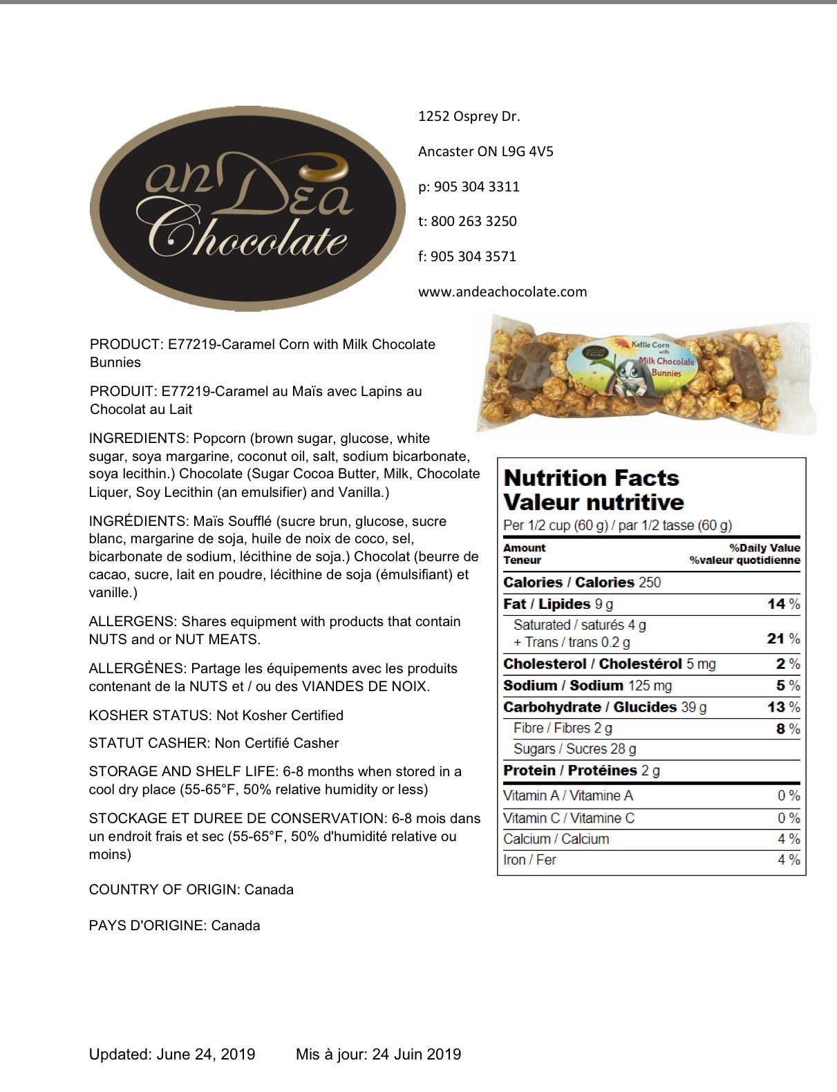 Kettle Corn with Milk Chocolate Candy Drops - 100g