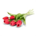 Lifelike 5 Stem Tulip Bunch- Red