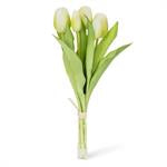 Lifelike 5 Stem Tulip Bunch- White