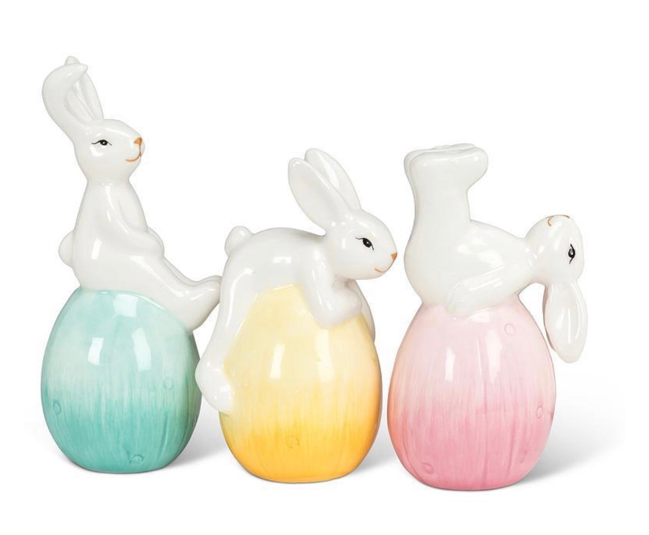 Playful Bunnies with Egg Figurine, Sold Individually