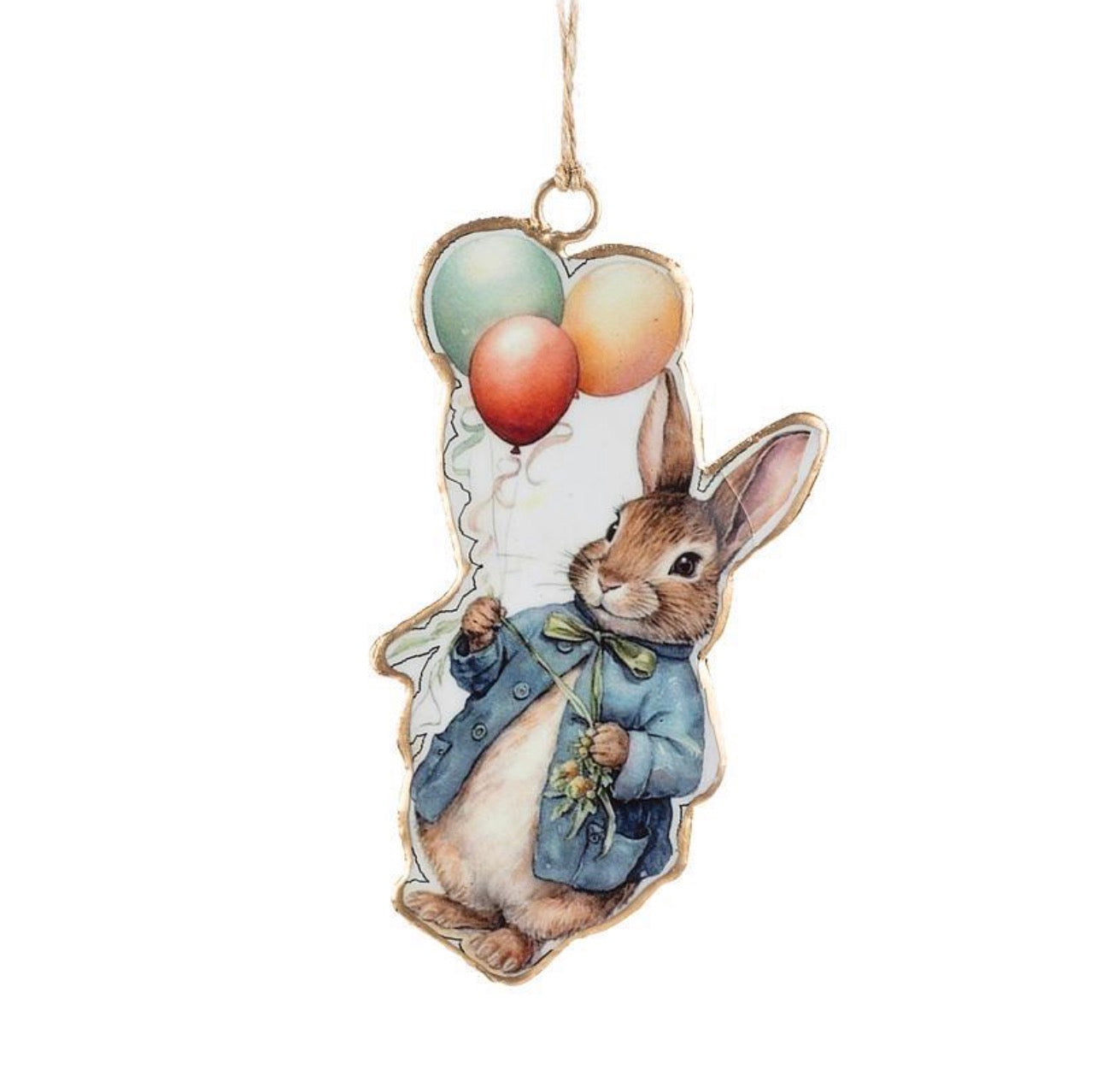 Easter Rabbit with Balloons Ornament