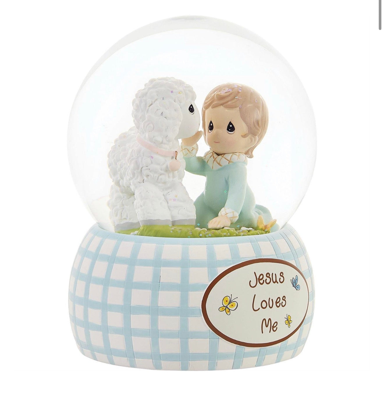 Baby Boy With Lamb Waterball, Precious Moments