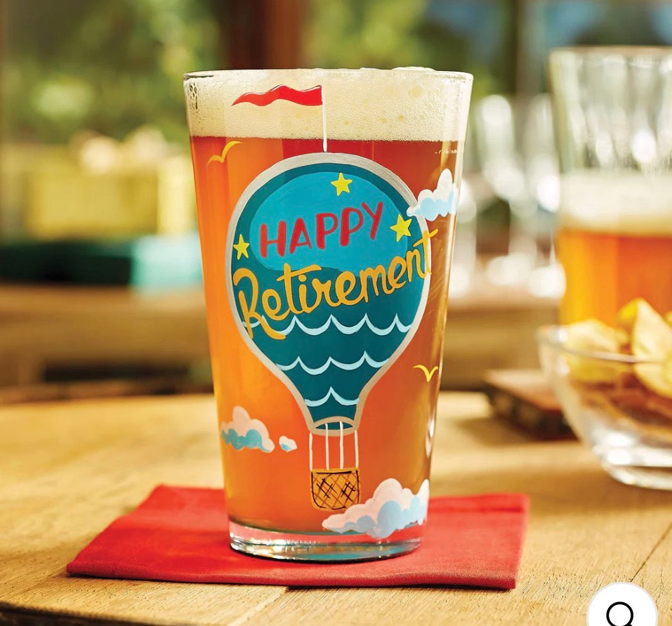 Designs by Lolita Happy Retirement Pint Glass