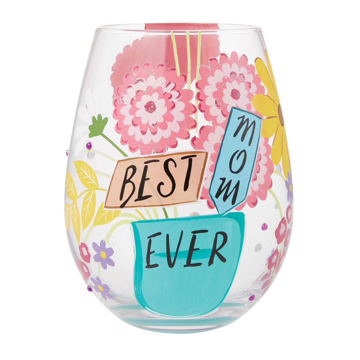Best Mom Stemless Wine Glass by Lolita