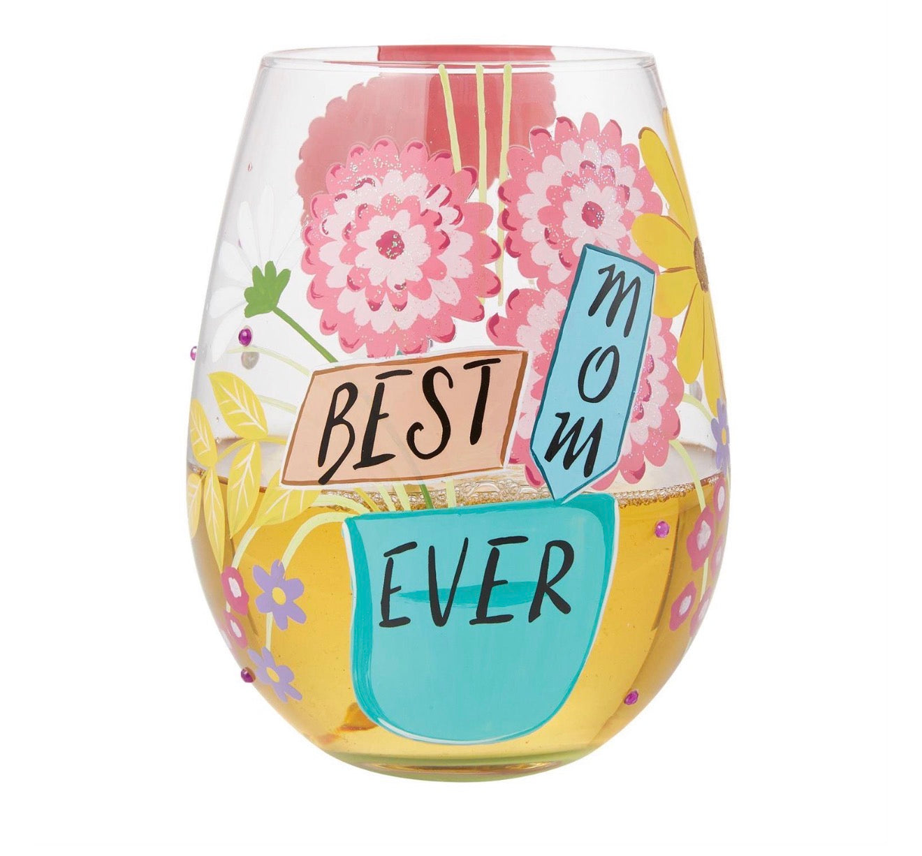 Best Mom Stemless Wine Glass by Lolita
