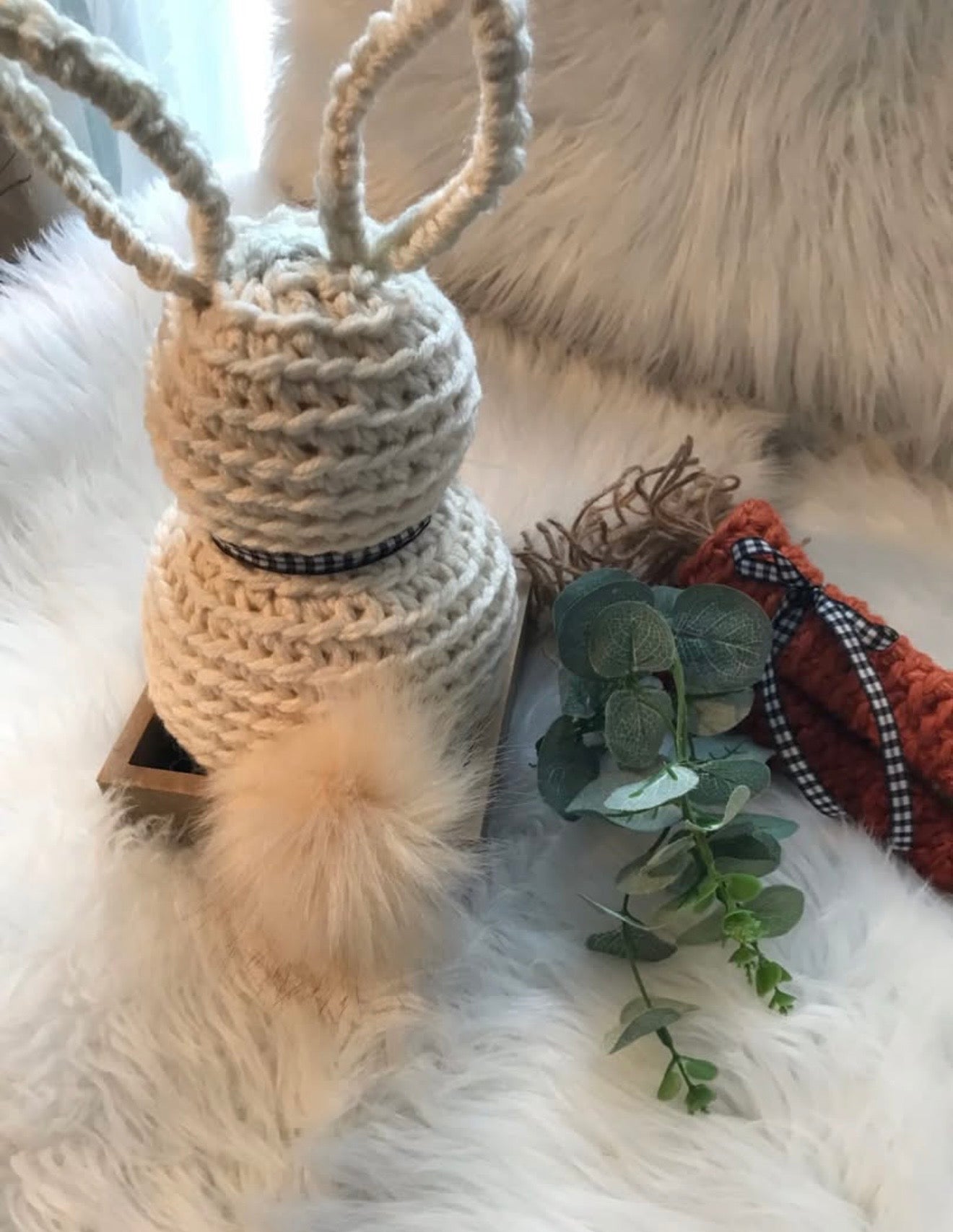 Handmade Crochet Easter Bunny with Carrot Bundle, 3 Assorted (sold individually)
