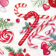 IHR Candy Cane Lunch Paper Napkins