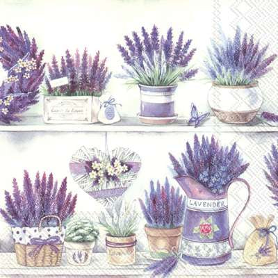Lavender Pots, Paper Napkins by IHR