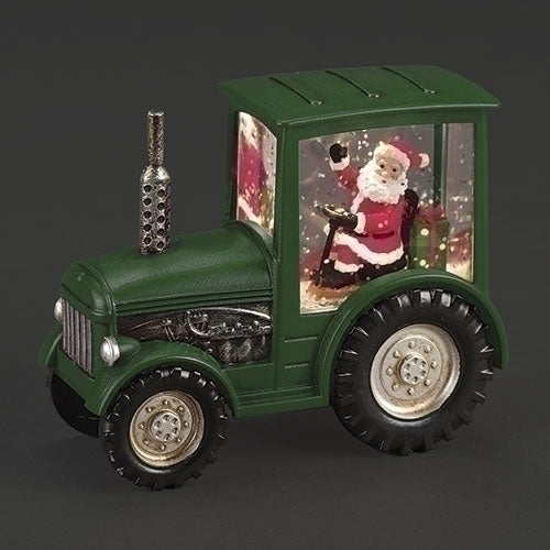 4"H LIGHTED GREEN TRACTOR WITH
SANTA AND PRESENTS