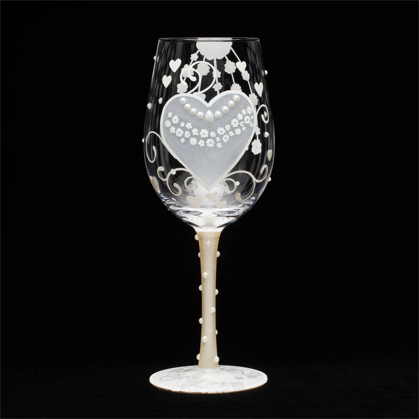 Bride Two Hearts Wine Glass by Lolita
