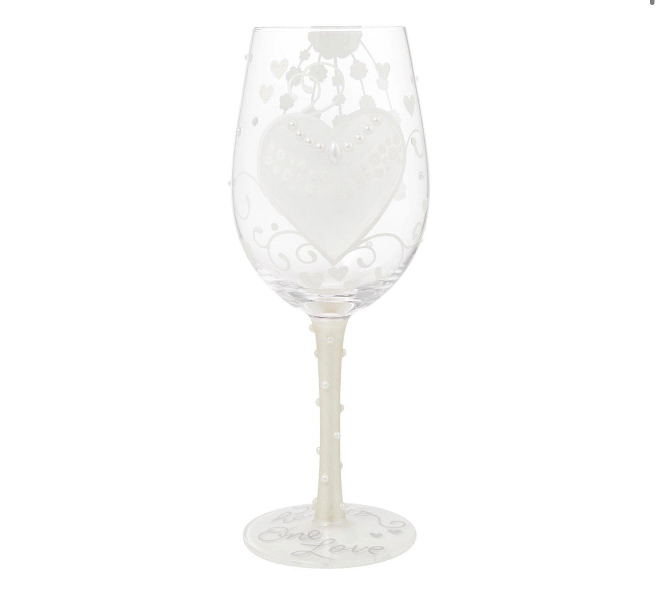 Bride Two Hearts Wine Glass by Lolita