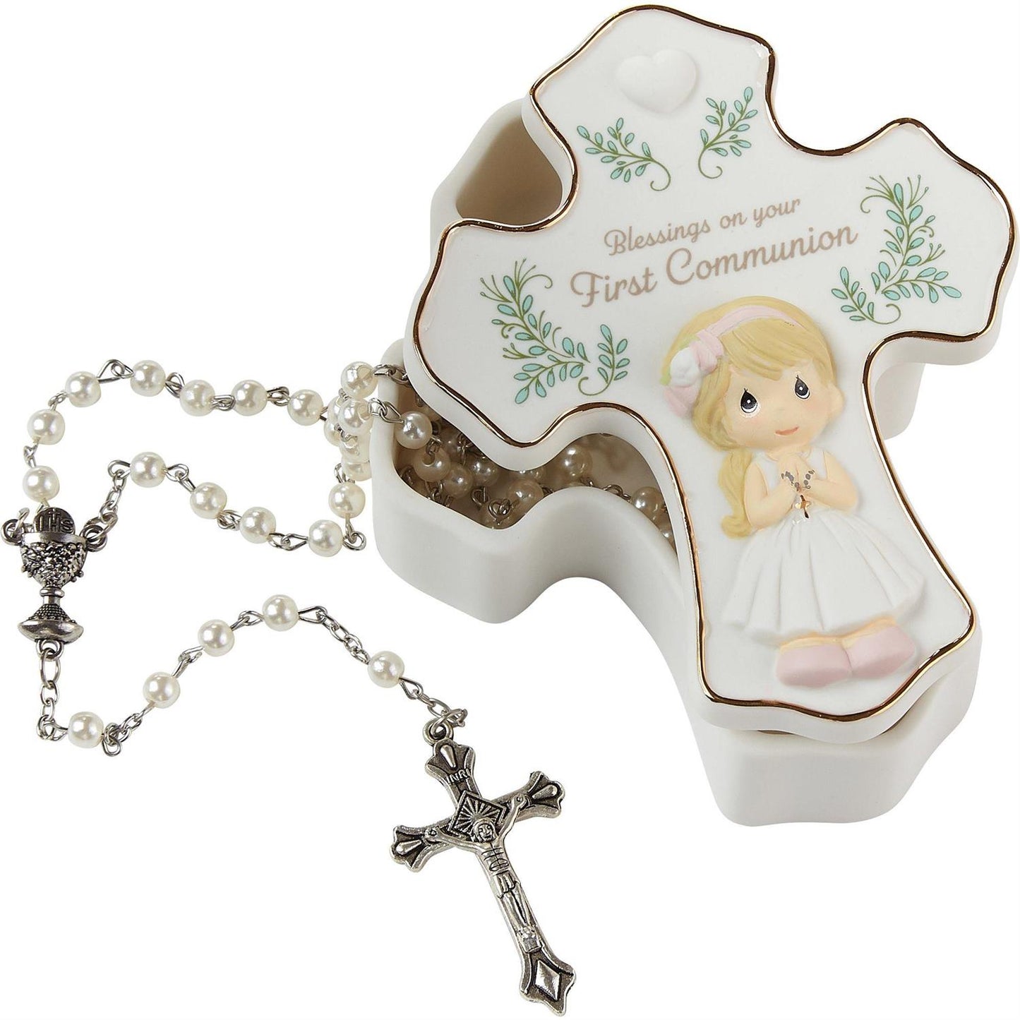 Cross Communion Rosary Box-Girl