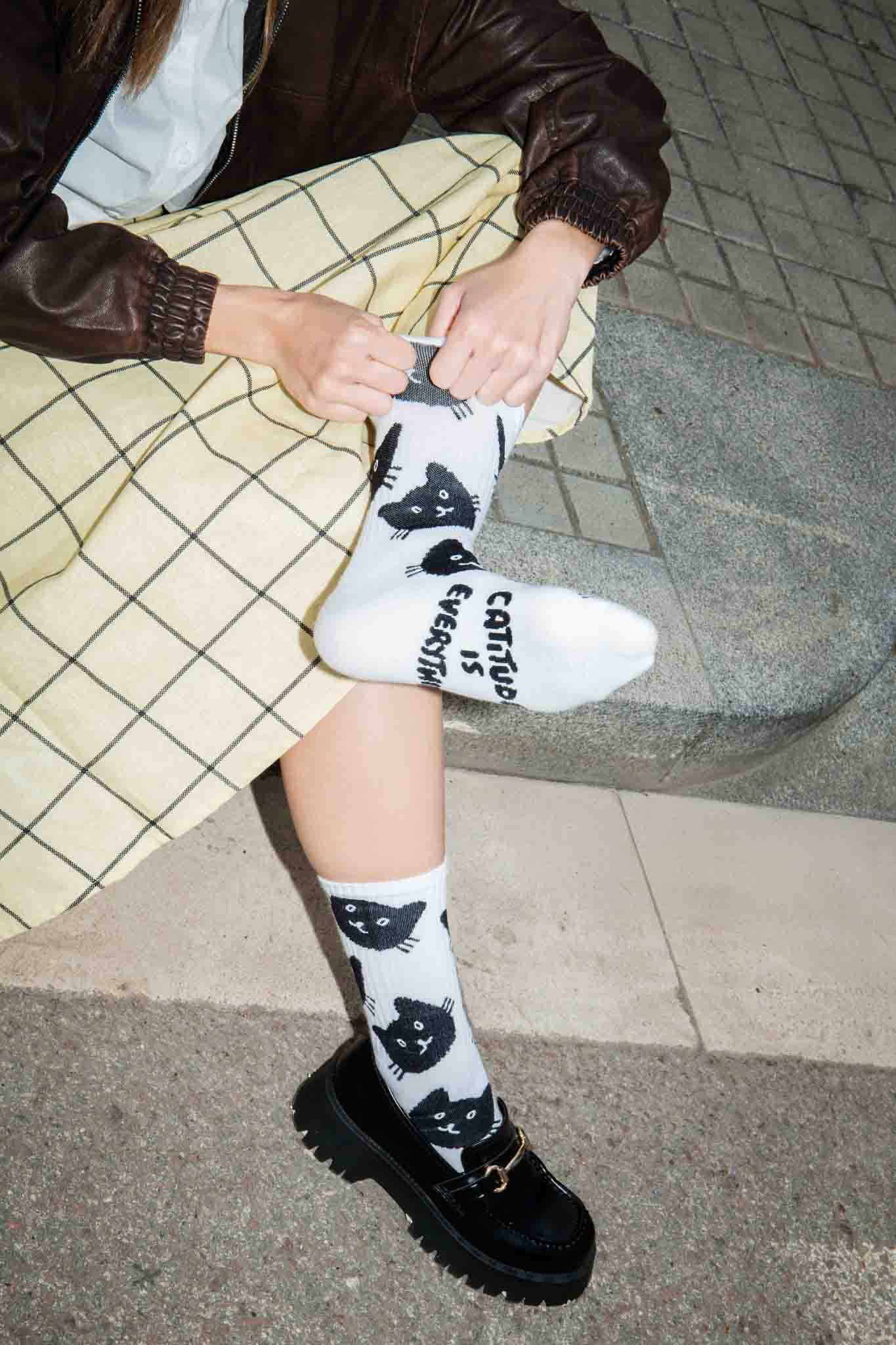 Cat Socks, Catitude is Everything by Eat my Socks