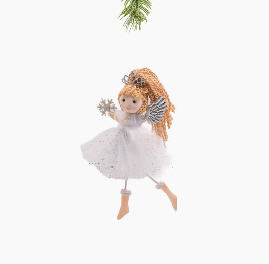 Silver Hanging Prancing Cherub