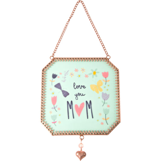 Mom - 5" x 5" Glass Suncatcher