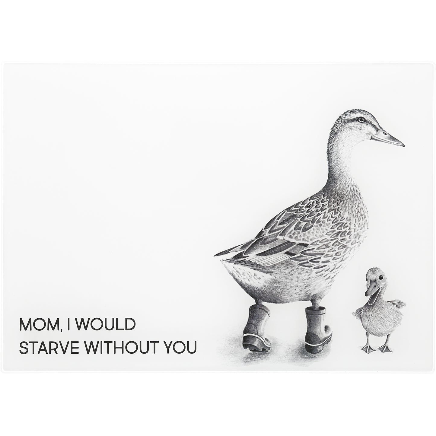 Starve Without You - 13.75" x 9.75" Glass Cutting Board