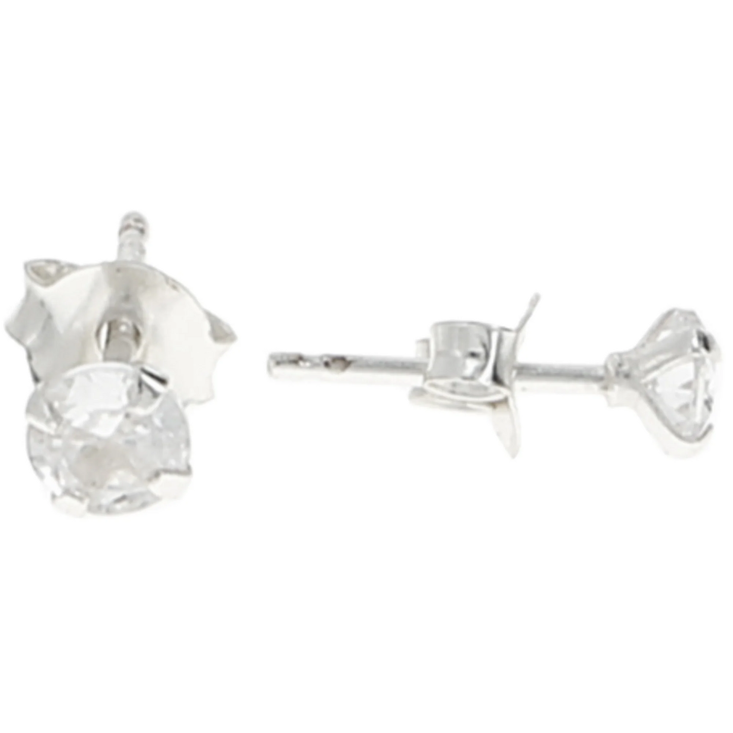 GRADUATION GIFT, 5MM STERLING SILVER CUBIC ZIRCONIA STUD EARRINGS