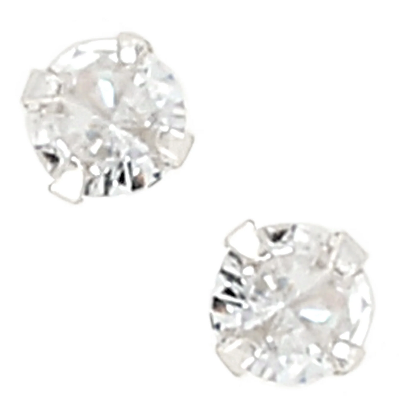 GRADUATION GIFT, 5MM STERLING SILVER CUBIC ZIRCONIA STUD EARRINGS