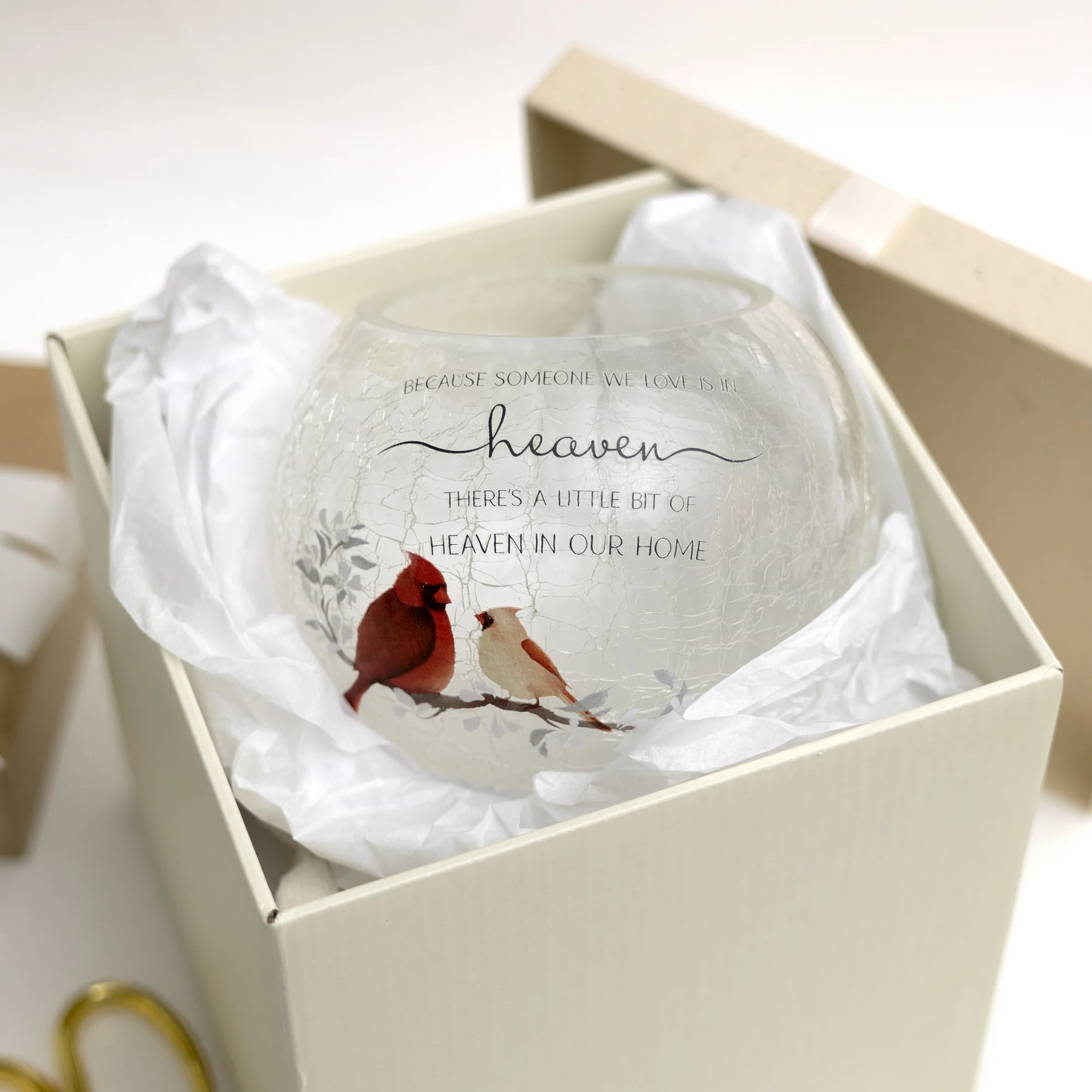HEAVEN IN OUR HOME 5" ROUND VOTIVE HOLDER