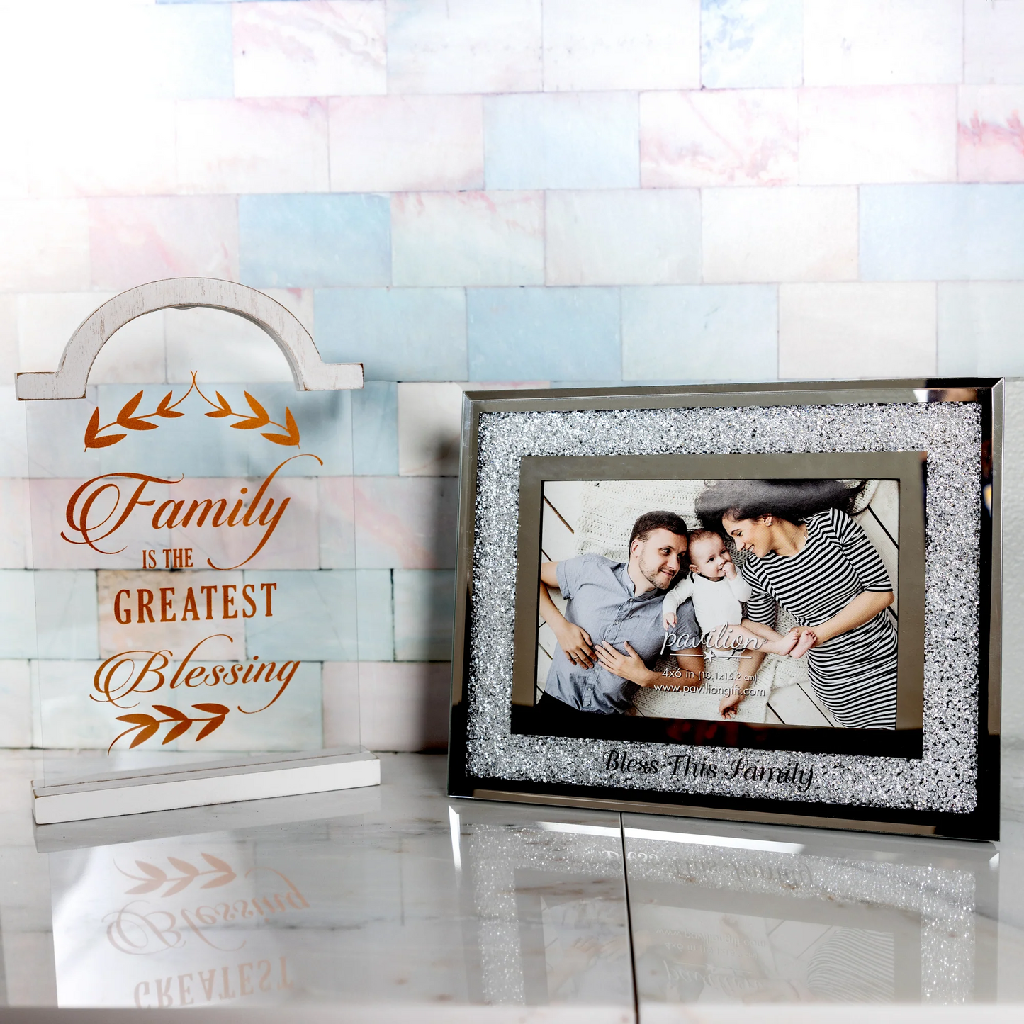BLESS THIS FAMILY 7.25" X 9.25" FRAME (HOLDS 4" X 6" PHOTO)