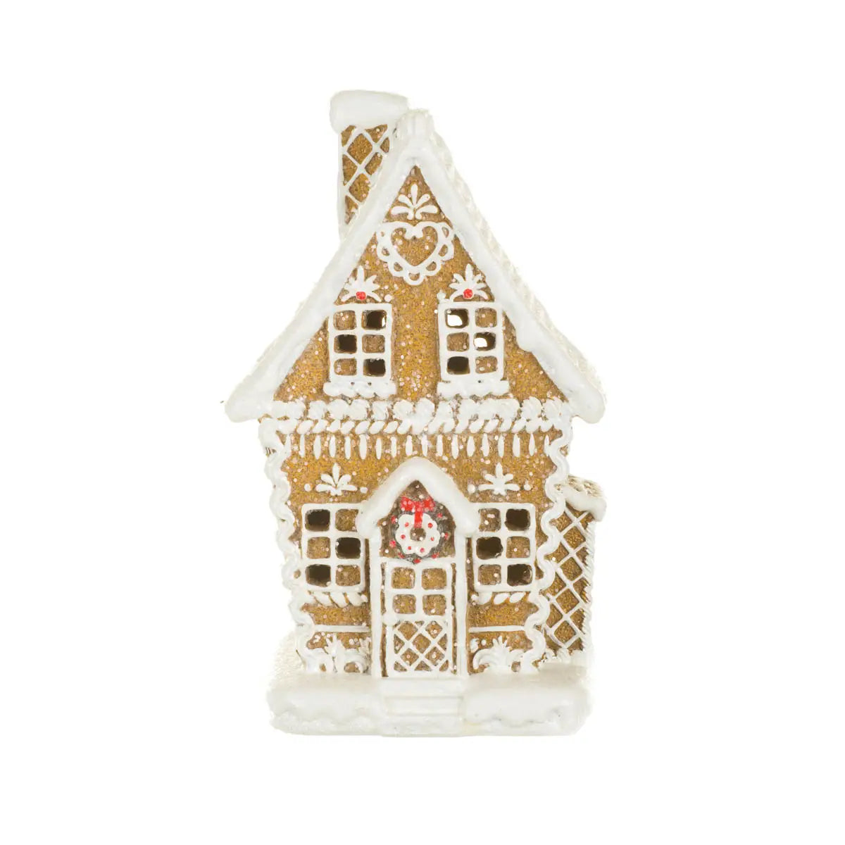New-White/Red Led Two-Story Gingerbread House Display