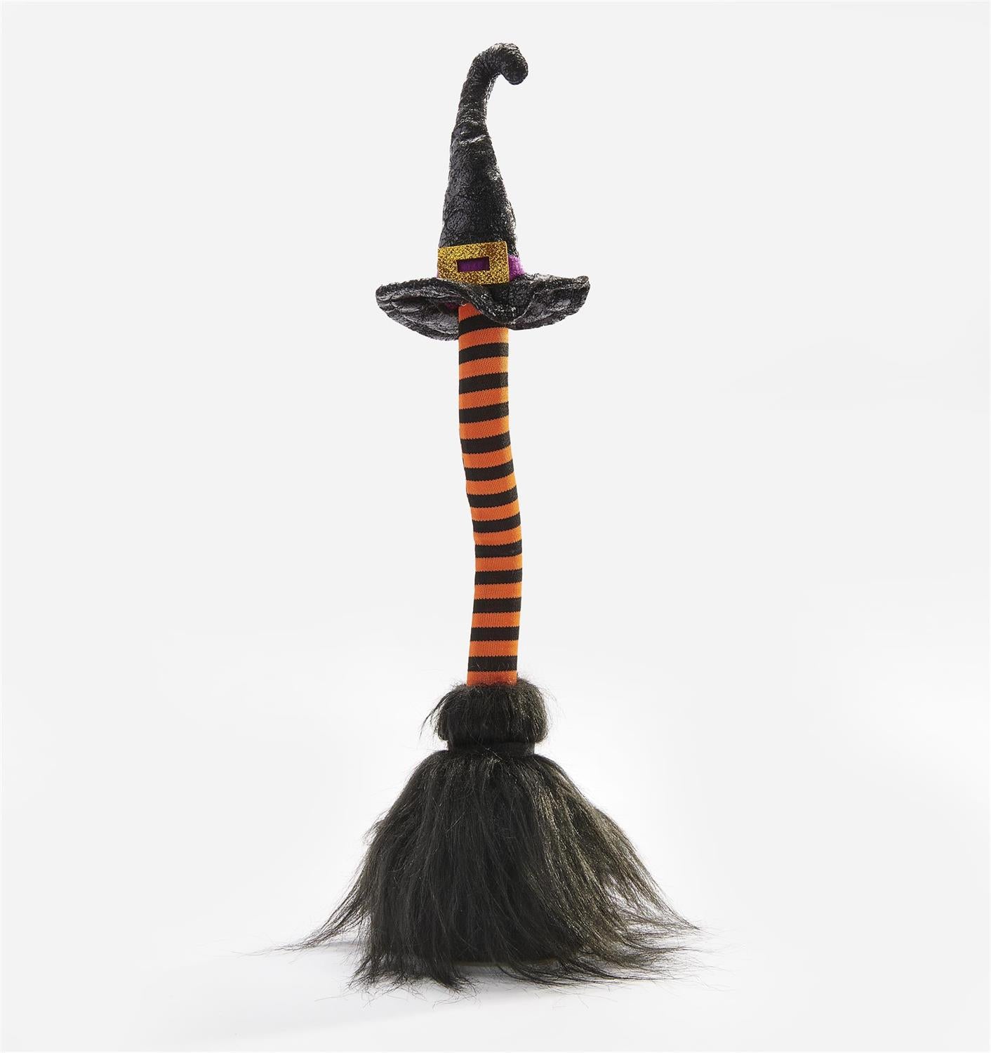 Black Witch Broom Motion Figurine