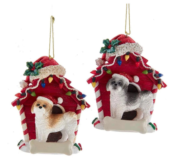 Shih-Tzu With Dog House Ornament For Personalization