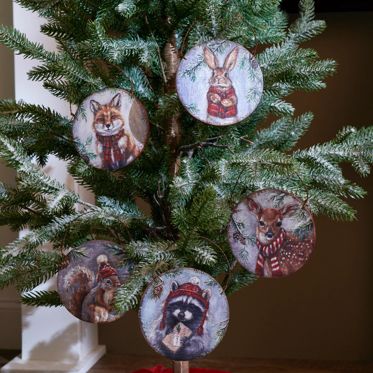 Winter Animal Ornament Set of Five