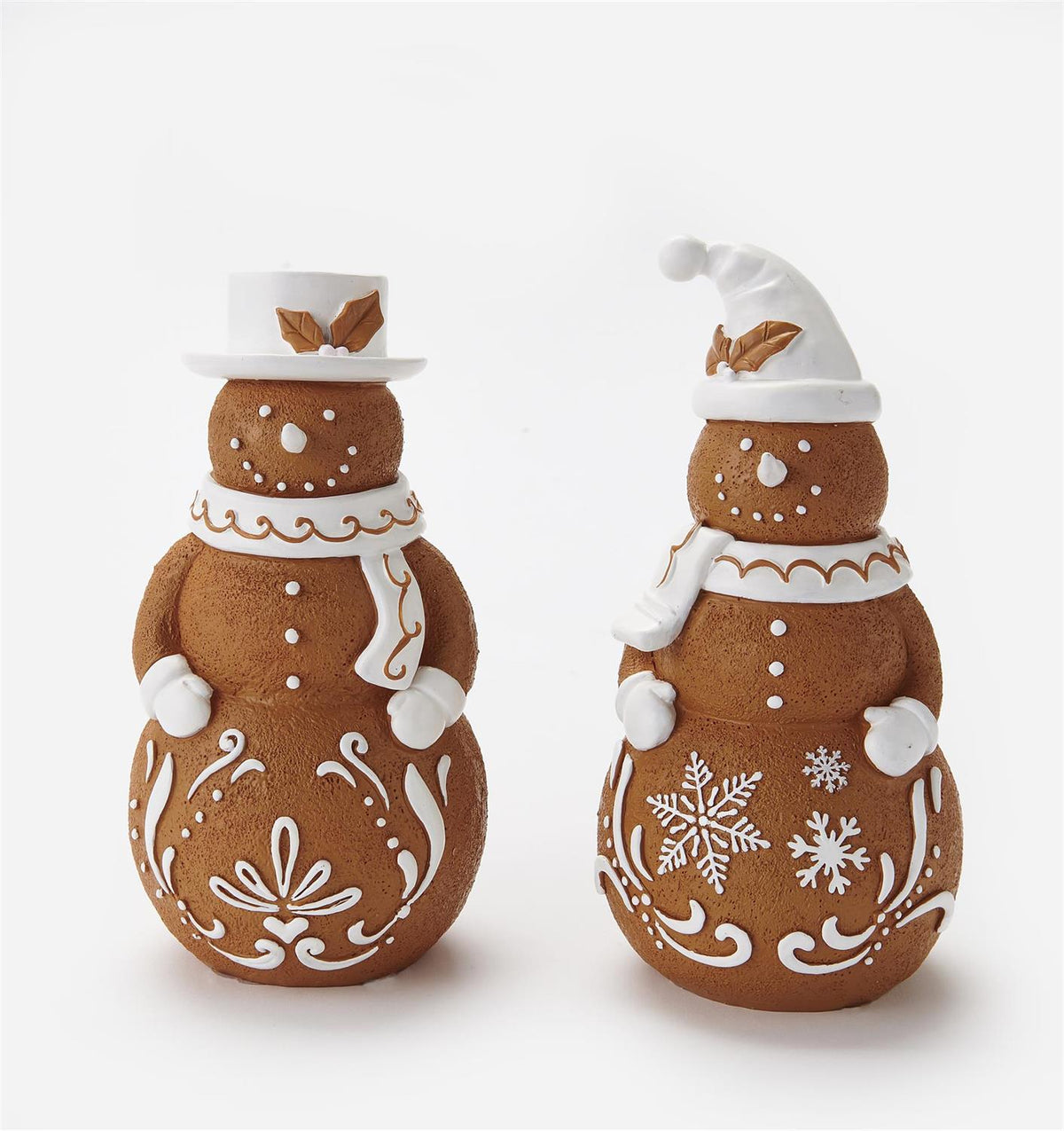 Brown Gingerbread Man Design Figurine, 2 Sty.